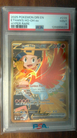 PSA 9 Ethan's Ho-Oh EX #239/182 Pokemon Destined Rivals 2025 - Image 1