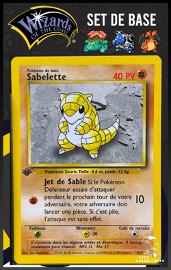 Carte Pokemon Sabelette 62/102 Edition 1 Ed 1 Set De Base Wizards FR 4 - Image 1