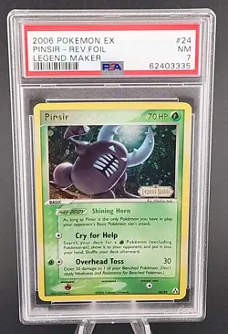 PSA 7 NM 2006 Pokemon Pinsir EX Legend Maker Reverse Holo Rare #24 - Image 1