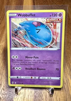 Wobbuffet 066/203 Non Holo Common Evolving Skies Pokemon Card NM - Image 1