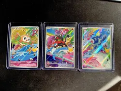 Pokemon Promo Card Lot Rowlet Litten Popplio Holo First Partner Series 1 - Image 1
