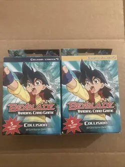 Beyblade 2003 Trading Card Game Collision 60-card Starter Deck #1 and #2 - Image 1