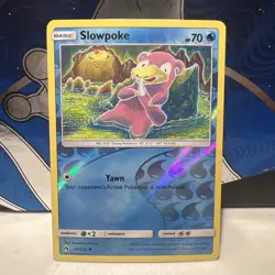 Pokemon Sun & Moon Lost Thunder Slowpoke 54/214 Reverse Holo NM Card - Image 1