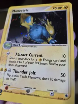 POKEMON EX RUBY AND SAPPHIRE SET MANECTRIC REVERSE HOLO CARD 9/109 Lp - Image 2