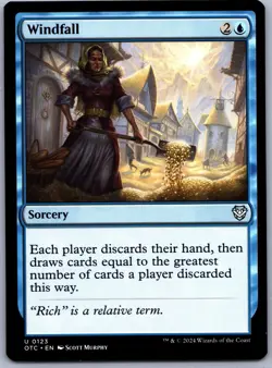 Magic: Cmdr: Outlaws of Thunder Junction #123 Windfall Non-Foil .V04 - Image 1