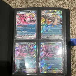 Nintendo Pokemon TCG Holo Card Lot Fezandipiti ex, Mabosstiff ex, Blue Binder - Image 2