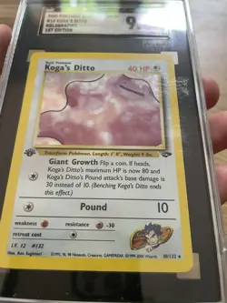 SGC 9.5 Edition Koga's Ditto 10/132 Gym Challenge Holo Pokemon Card WOTC Mint - Image 4