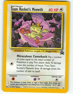 Team Rocket's Meowth - #18 WOTC Black Star Promo - Pokemon TCG - 2000 - Image 1