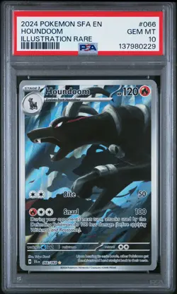 2024 POKEMON SFA EN-SHROUDED FABLE ILLUSTRATION RARE #066 HOUNDOOM PSA 10 - Image 1