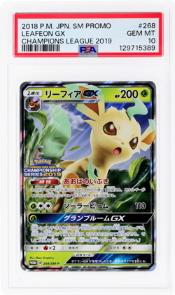 2018 Pokemon Sun & Moon Promo Japanese Leafeon Gx Champions League 2019 PSA 10 - Image 1