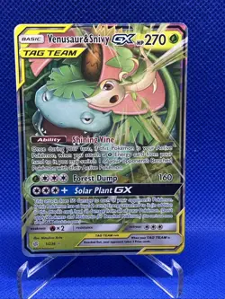 Pokemon TCG - Venusaur and Snivy GX 1/236 - Tag Team - Cosmic Eclipse - Image 1