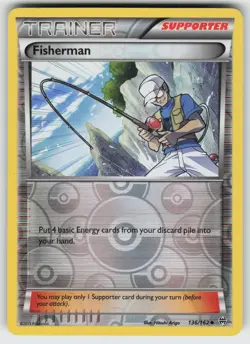 Fisherman Reverse Holo Uncommon XY - BREAKthrough 136/162 Pokemon - Image 1
