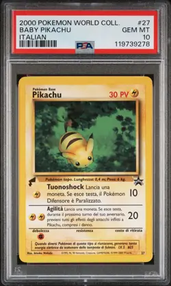 [PSA 10] Baby Pikachu 27 Pokemon World Collection 2000 Italian POKEMON - Image 1