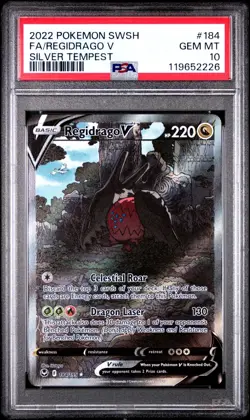 [PSA 10] Regidrago V 184/195 Silver Tempest Full Art Alternate Holo POKEMON - Image 1