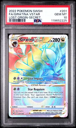 [PSA 10] Giratina VSTAR 201/196 Lost Origin Full Art Secret Rainbow POKEMON - Image 1