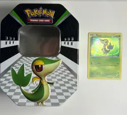 Snivy 2011 Black And White Empty Pokemon Tin + Promo Holo Card - Image 1