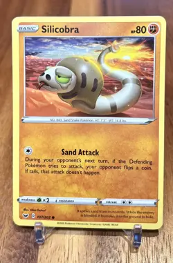 Silicobra 107/202 Non Holo Sword & Shield Pokemon Card NM - Image 1