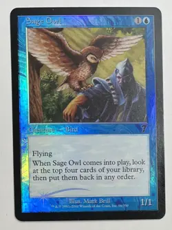 MTG SAGE OWL (FOIL) 7th Edition (OldManMTG 003-382) - Image 1