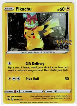 Pikachu SWSH234 Pokemon Pokemon Go Black Star Promo Cosmos Holo - Image 1