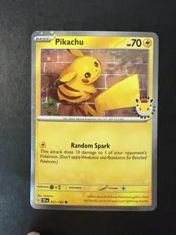 Pikachu 051/162 Pokemon Day STAMPED Cosmos SWIRLS Pokemon TCG 30th Anniversary - Image 1