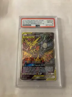 2019 Pokemon Hidden Fates #SM210 Moltres Zapdos Articuno GX Full Art PSA 8 NM-MT - Image 1