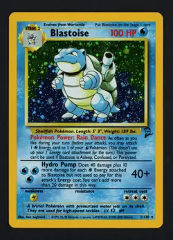 Blastoise 2/130 Base Set 2 Holofoil Holo Rare Pokemon TCG - Image 1