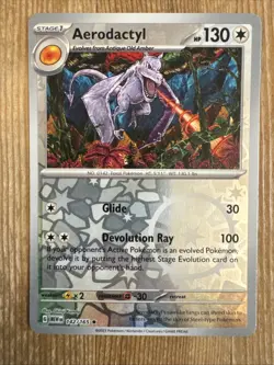 Pokemon TCG Aerodactyl Scarlet & Violet - 151 142/165 Reverse Holo Rare - Image 1