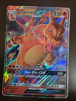 2019 POKEMON TCG CHARIZARD GX SM211 SUN & MOON JUMBO PROMO HOLO LP - Image 1