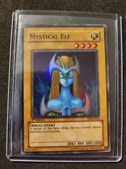Yu-Gi-Oh! Super Rare Mystical Elf LOB-E050 1st Edition Exactly as Seen - Image 1