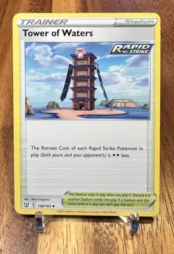 Tower Of Waters 138/163 Non Holo Battle Styles Trainer Pokemon Card NM - Image 1