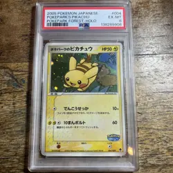 PSA 6 Pokemon Card Pokepark's Pikachu Promo Pokepark Forest 2005 004 Japanese - Image 1