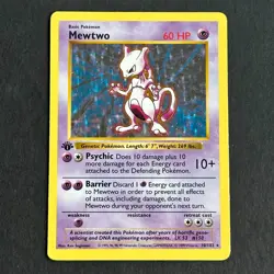 1st Edition Mewtwo 10/102 Base Set Holo Rare Pokemon Card - Image 1