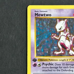 1st Edition Mewtwo 10/102 Base Set Holo Rare Pokemon Card - Image 2