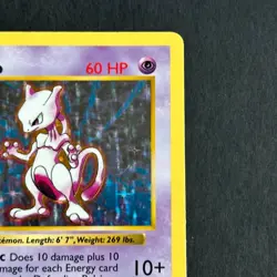 1st Edition Mewtwo 10/102 Base Set Holo Rare Pokemon Card - Image 3
