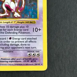 1st Edition Mewtwo 10/102 Base Set Holo Rare Pokemon Card - Image 4