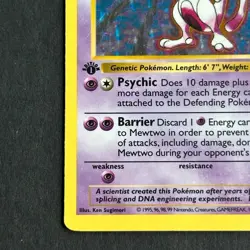 1st Edition Mewtwo 10/102 Base Set Holo Rare Pokemon Card - Image 5