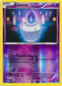 Litwick 48/114 Reverse Holo Steam Siege Pokemon Card NM - Image 1