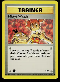 Pokemon Card - Misty's Wrath 1st Edition Gym Heroes 114/132 Uncommon - Image 1