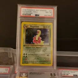 Pokemon Meganium Neo Genesis 1st Edition Holo Rare 11/111 2000 PSA 8 - Image 1