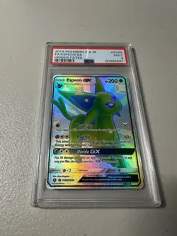 2019 POKEMON SUN & MOON HIDDEN FATES #SV60 FULL ART/ESPEON GX PSA 9 - Image 1