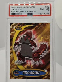 33 - Groudon - 2004 Topps Pokemon - Advanced Challenge - PSA 8 - Image 1