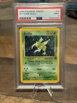 1999 Pokemon Jungle Scyther Holo 10/64 PSA 9 Mint WOTC Vintage - Image 1