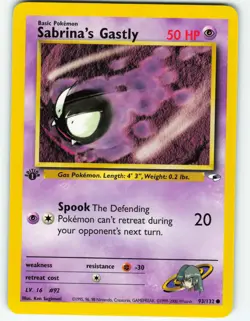 Sabrina's Gastly - 1st Edition - 93/132 Gym Heroes - Pokemon TCG - 2000 - Image 1