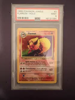 1999 Pokemon Flareon 3/64 Holo Rare Unlimited Jungle PSA 9 MINT - Image 1