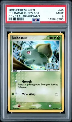2006 POKEMON EX CRYSTAL GUARDIANS #46 BULBASAUR-REVERSE FOIL PSA 9 - Image 1