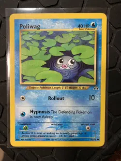 Pokemon TCG Poliwag Neo Discovery 62/75 Regular Unlimited Common NM - Image 1