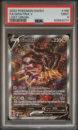 2022 POKEMON SWORD & SHIELD LOST ORIGIN #186 FULL ART/GIRATINA V PSA 9 - Image 1