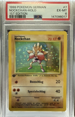 PSA 6 - 1st Edition Hitmonchan “Nockchan” Holo Base Set 1999 German Pokemon Card - Image 1