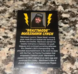 🔥 Marshawn Lynch BMX SE Racing Limited Edition Sports Card Signature Beast Mode - Image 2