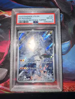 Pokemon TCG N's Reshiram Stamped Illustration Rare PSA 8 - Image 1